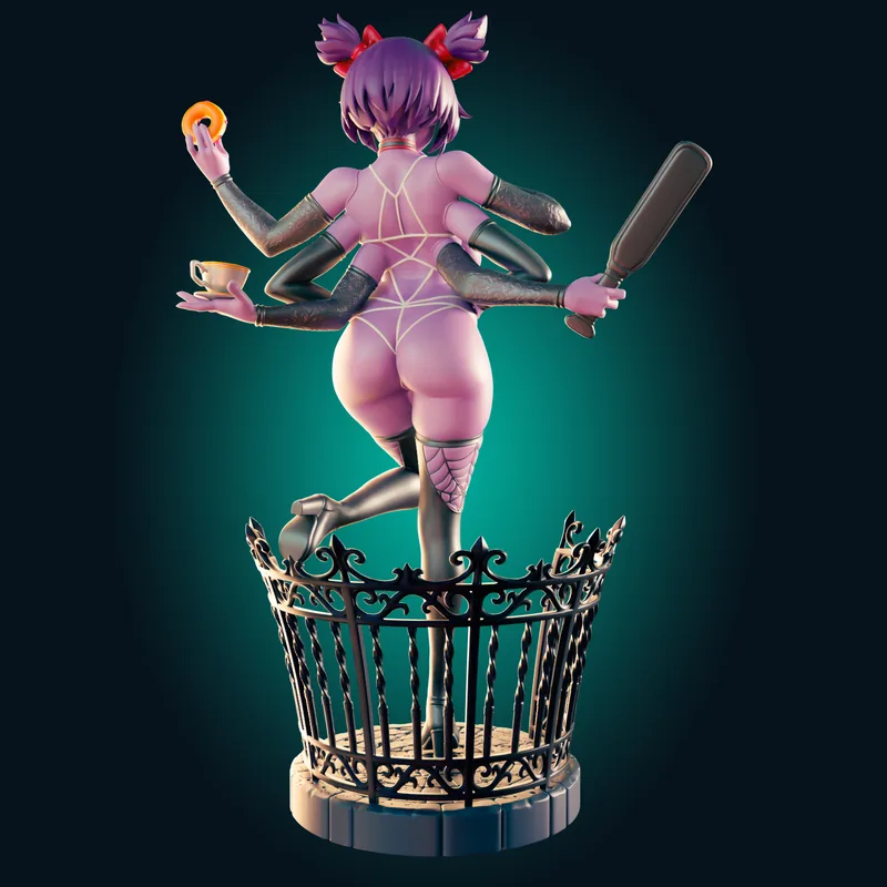 Rhu工作室打造的3D打印模型：薄款曲身蜘蛛女孩|Officer Rhu – Muffet Thin and Curvy Spider Girl – 3D Print Model