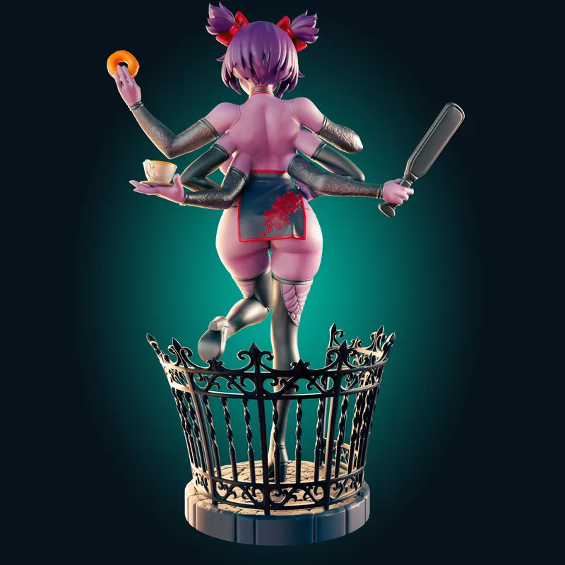Rhu工作室打造的3D打印模型：薄款曲身蜘蛛女孩|Officer Rhu – Muffet Thin and Curvy Spider Girl – 3D Print Model