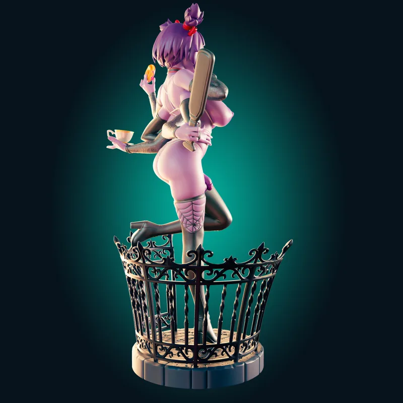 Rhu工作室打造的3D打印模型：薄款曲身蜘蛛女孩|Officer Rhu – Muffet Thin and Curvy Spider Girl – 3D Print Model