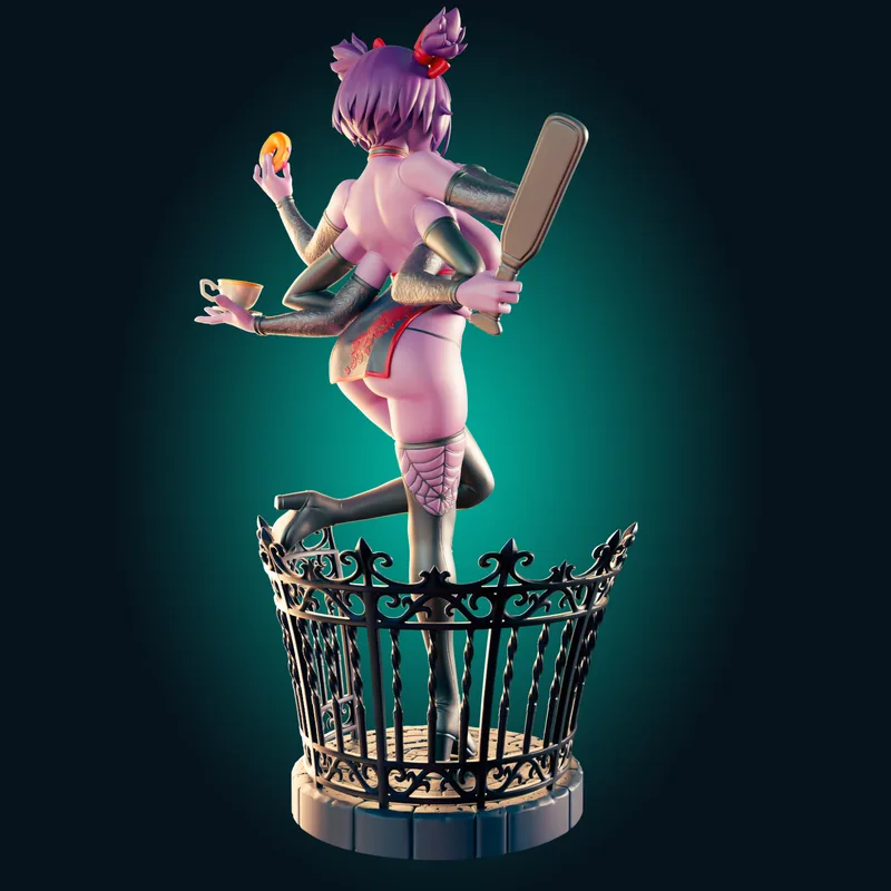 Rhu工作室打造的3D打印模型：薄款曲身蜘蛛女孩|Officer Rhu – Muffet Thin and Curvy Spider Girl – 3D Print Model