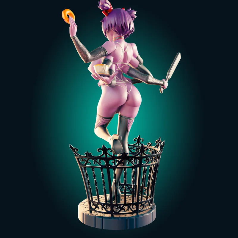 Rhu工作室打造的3D打印模型：薄款曲身蜘蛛女孩|Officer Rhu – Muffet Thin and Curvy Spider Girl – 3D Print Model