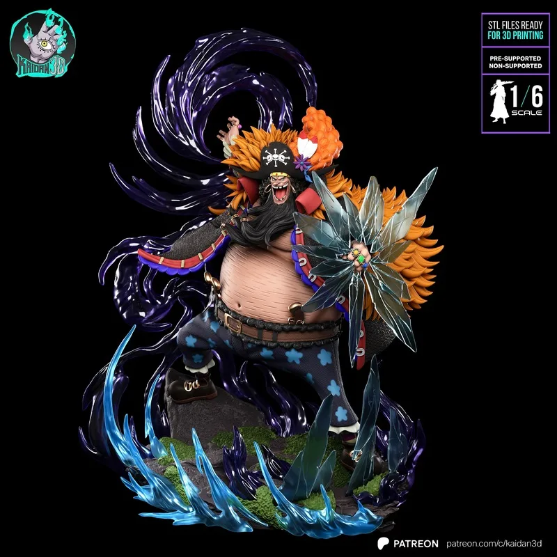 《One Piece 黑胡子 3D打印模型》|Blackbeard (Marshall D. Teach) One Piece – 3D Print Model