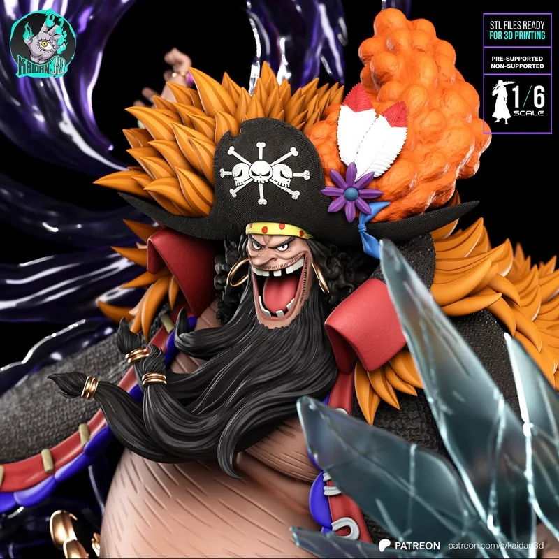 《One Piece 黑胡子 3D打印模型》|Blackbeard (Marshall D. Teach) One Piece – 3D Print Model