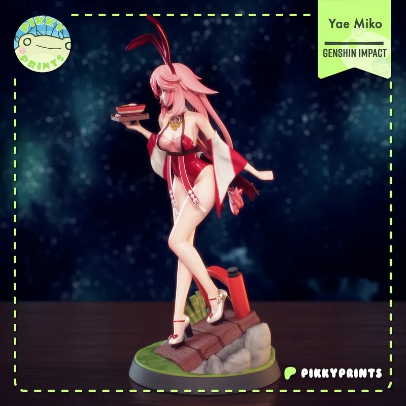 Pikky Prints - 原神 - 玉藻前 3D打印模型|Pikky Prints – Genshin Impact – Yae Miko – 3D Print Model