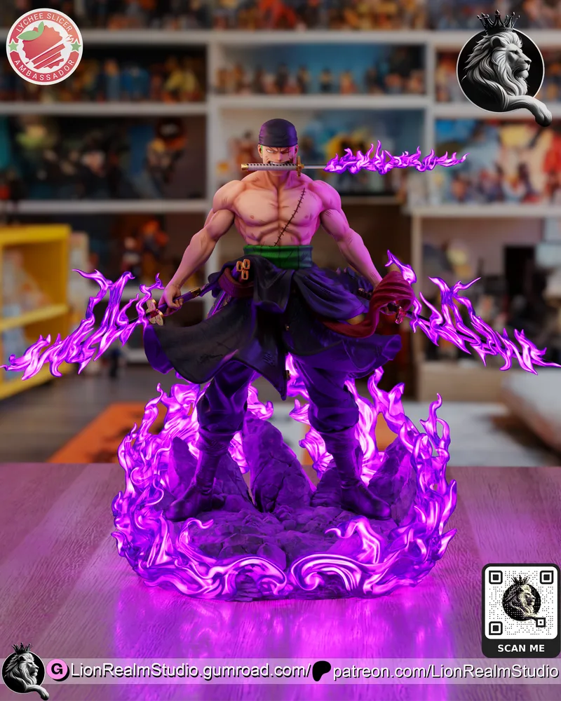LionRealm Studio - 海贼王 - 索隆 - 3D打印模型|LionRealm Studio – One Piece – Zoro – 3D Print Model