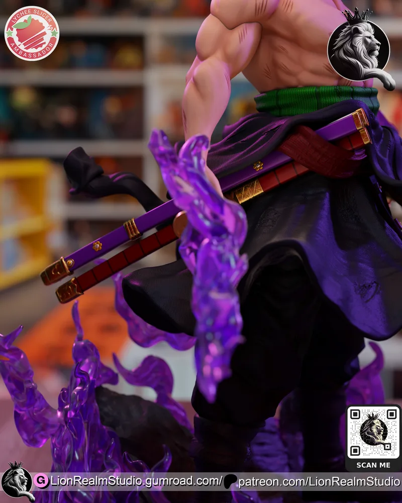 LionRealm Studio - 海贼王 - 索隆 - 3D打印模型|LionRealm Studio – One Piece – Zoro – 3D Print Model