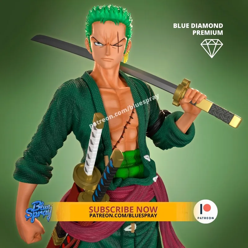 BlueSpray – One Piece – Zoro Roronoa – 3D Print Model