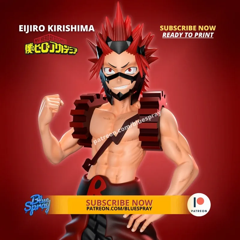 BlueSpray – My Hero Academia – Eijiro Kirishima – 3D Print Model