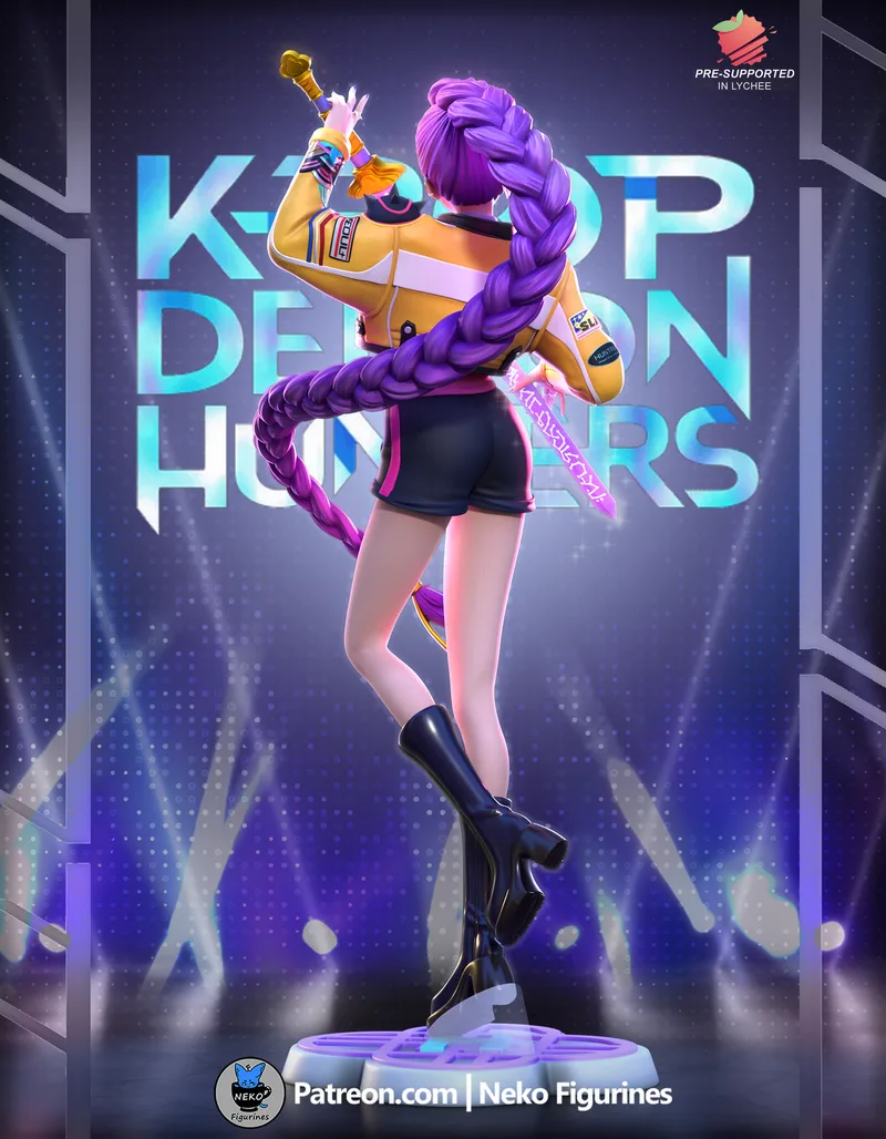 3D打印模型：Rumi角色萌系手办|Neko Figurines – Rumi – Kpop Demon Hunters – 3D Print Model