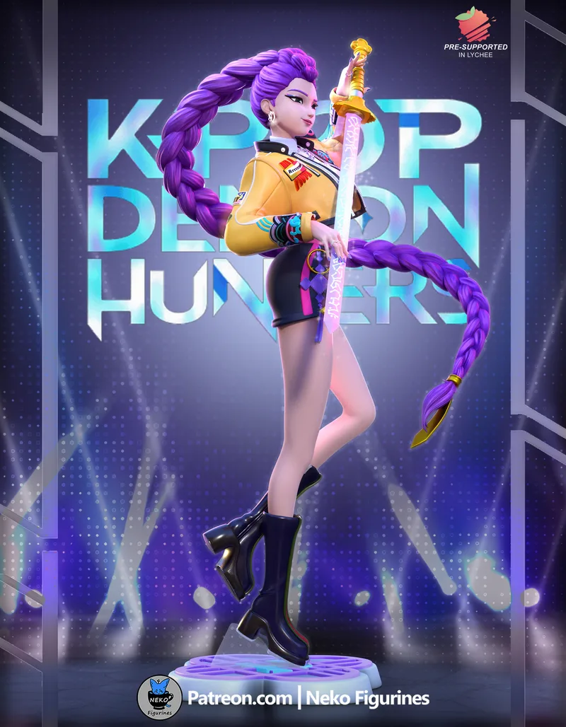 3D打印模型：Rumi角色萌系手办|Neko Figurines – Rumi – Kpop Demon Hunters – 3D Print Model
