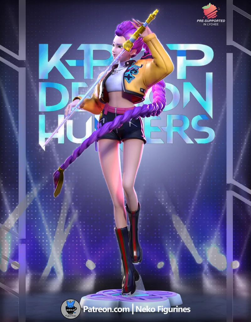 3D打印模型：Rumi角色萌系手办|Neko Figurines – Rumi – Kpop Demon Hunters – 3D Print Model