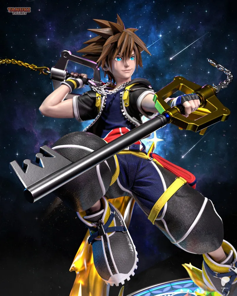 3D打印模型：Sora - 国王之心|Tanuki Figures – Sora – Kingdom Hearts – 3D Print Model