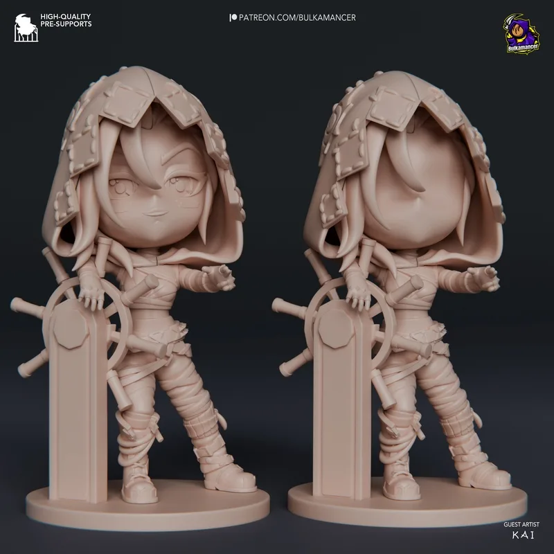 Bulkamancer系列——小恶魔碎裂吉娜3D打印模型|Bulkamancer – Chibi Fractured Jinx – Arcane – 3D Print Model