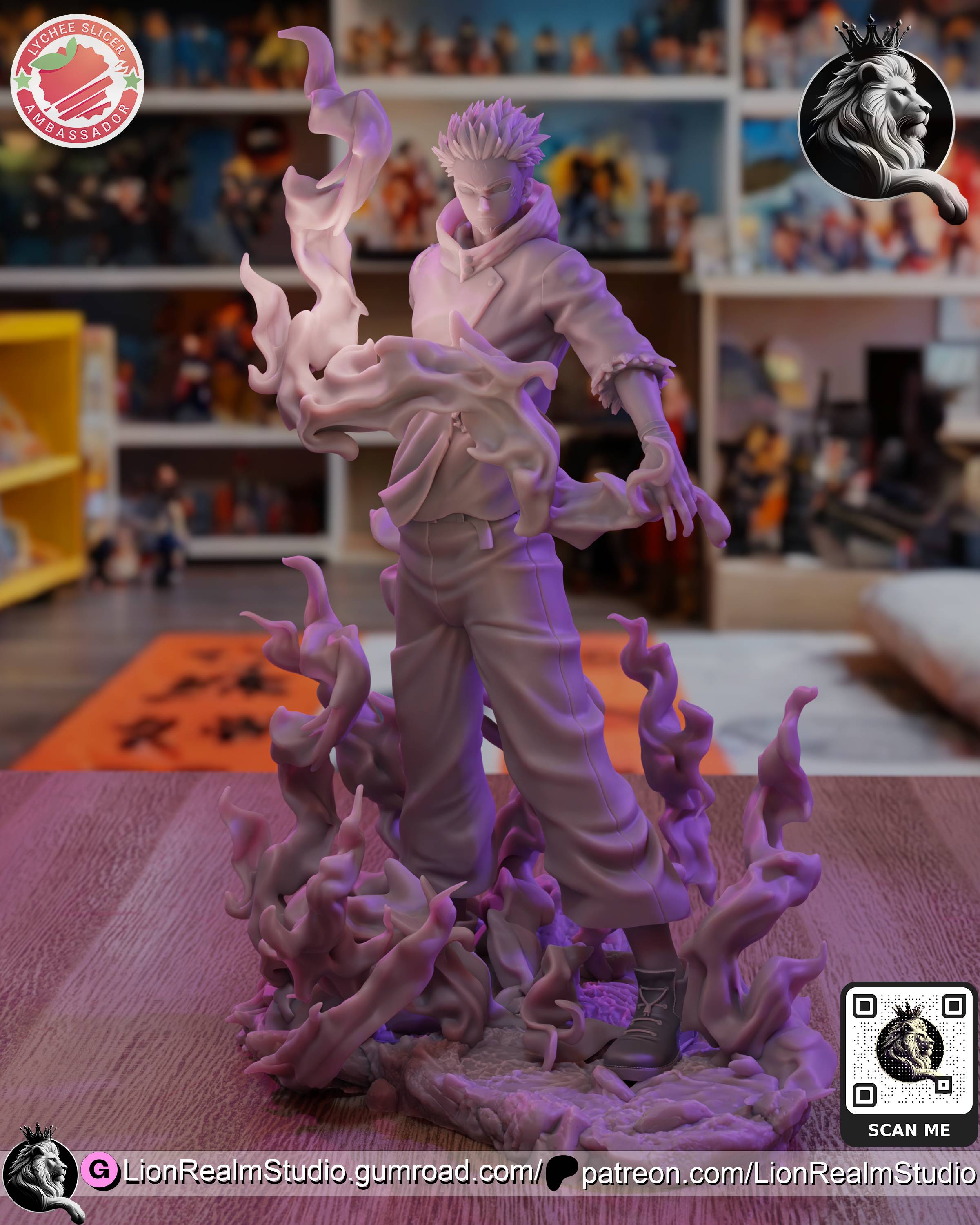 莲华界工作室 - 魔禁 - 空条承太郎 3D打印模型|LionRealm Studio – Jujutsu Kaisen – Ryomen Sukuna (Itadori) – 3D Print Model STL
