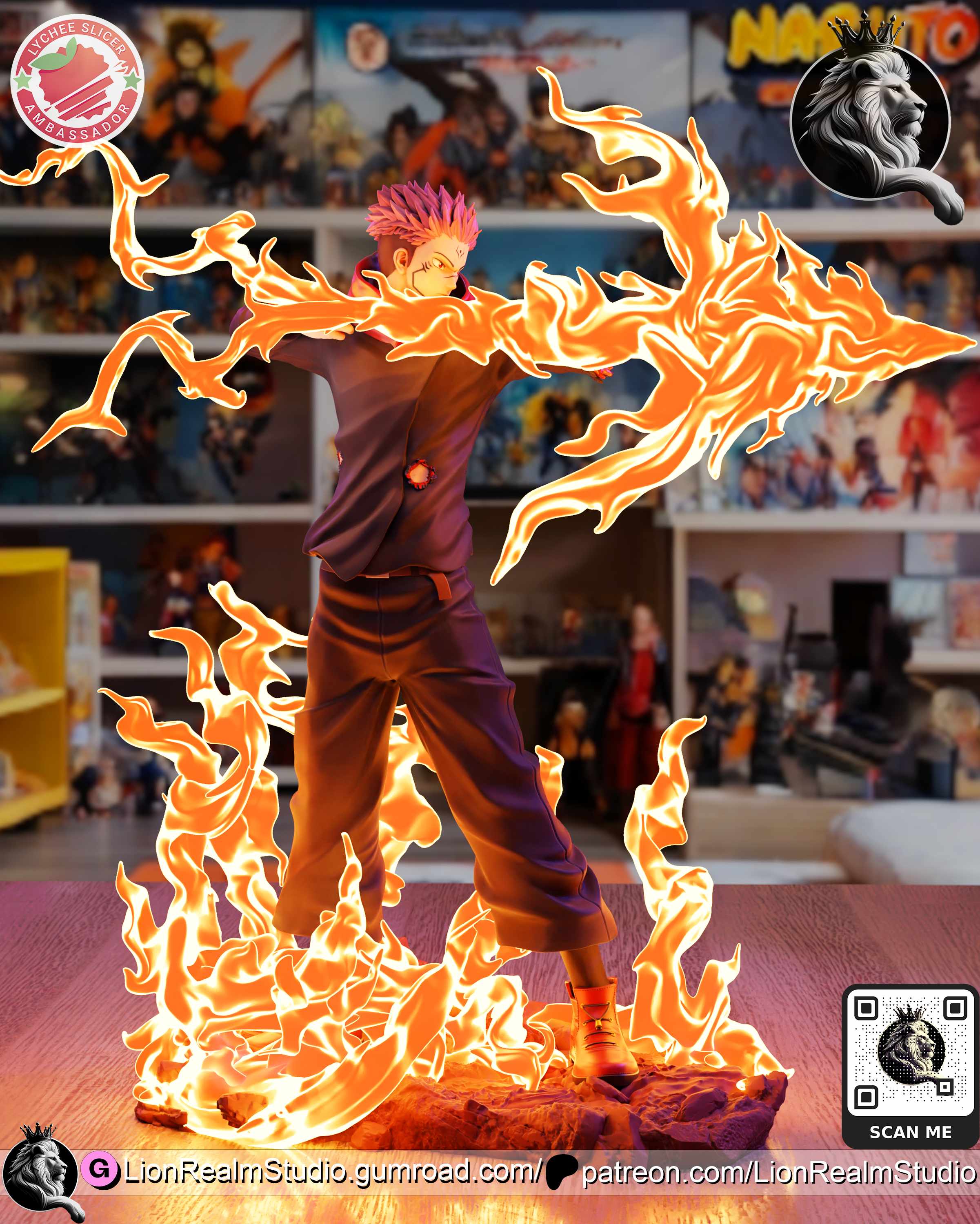 莲华界工作室 - 魔禁 - 空条承太郎 3D打印模型|LionRealm Studio – Jujutsu Kaisen – Ryomen Sukuna (Itadori) – 3D Print Model STL