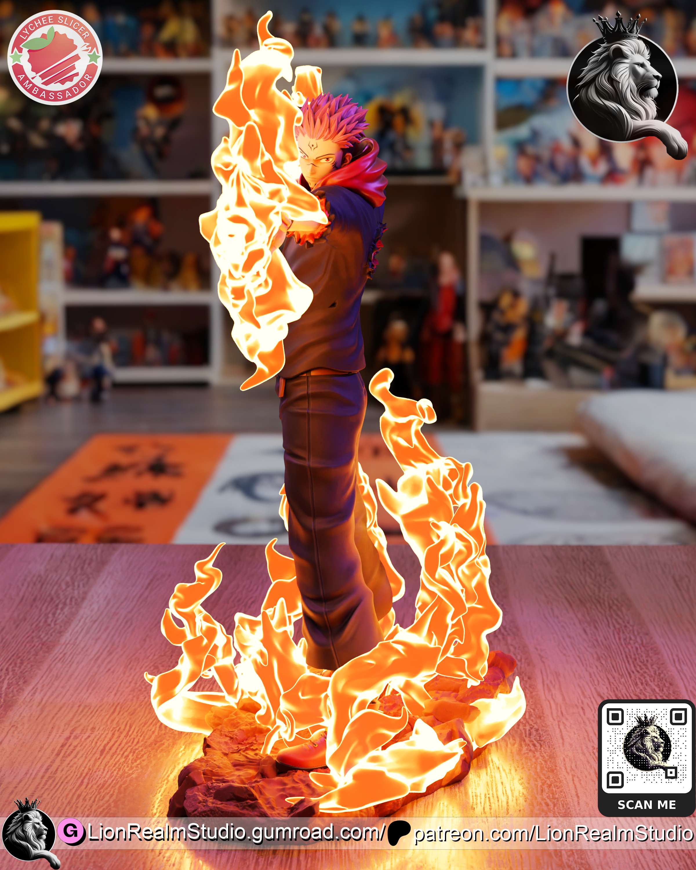 莲华界工作室 - 魔禁 - 空条承太郎 3D打印模型|LionRealm Studio – Jujutsu Kaisen – Ryomen Sukuna (Itadori) – 3D Print Model STL