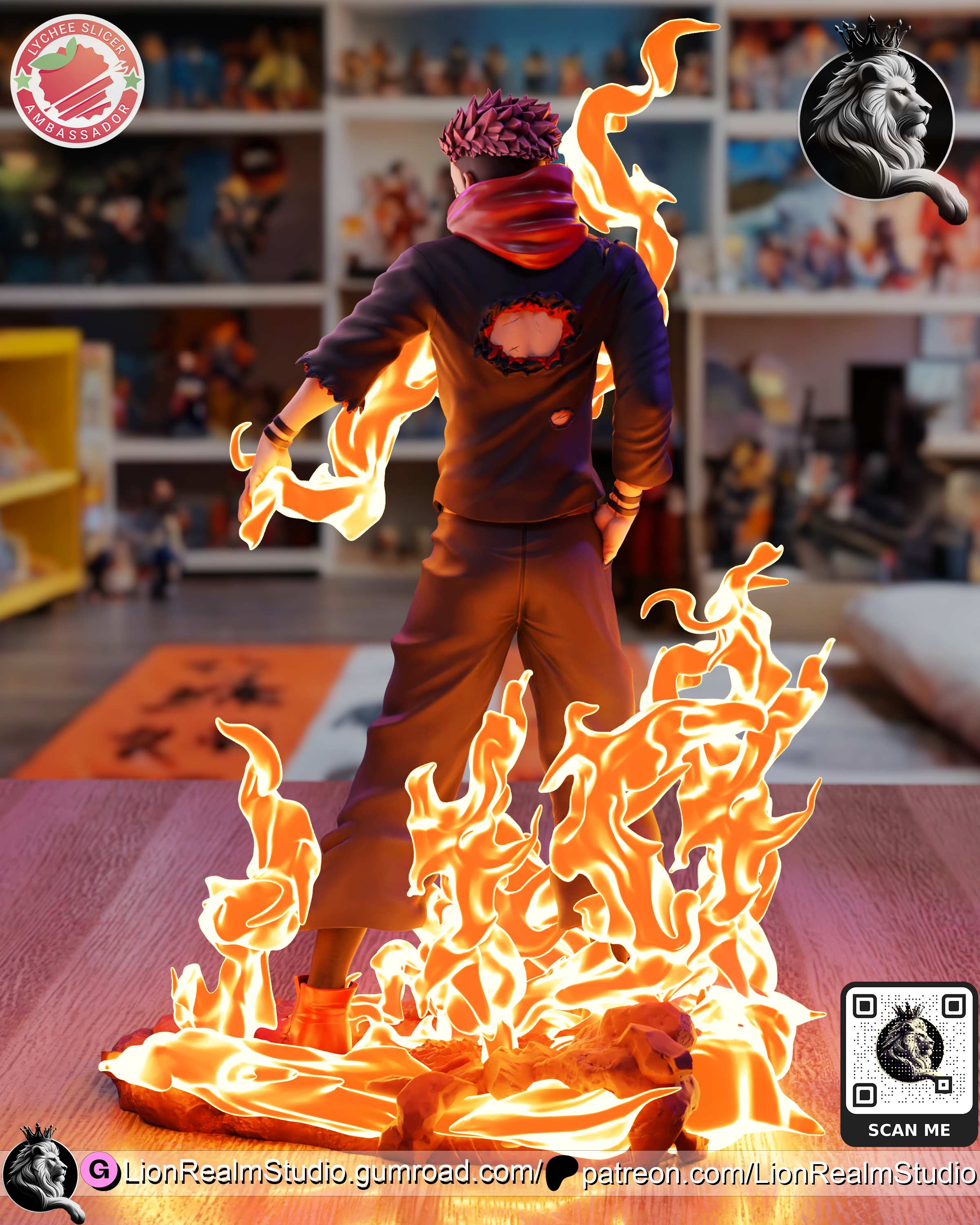 莲华界工作室 - 魔禁 - 空条承太郎 3D打印模型|LionRealm Studio – Jujutsu Kaisen – Ryomen Sukuna (Itadori) – 3D Print Model STL