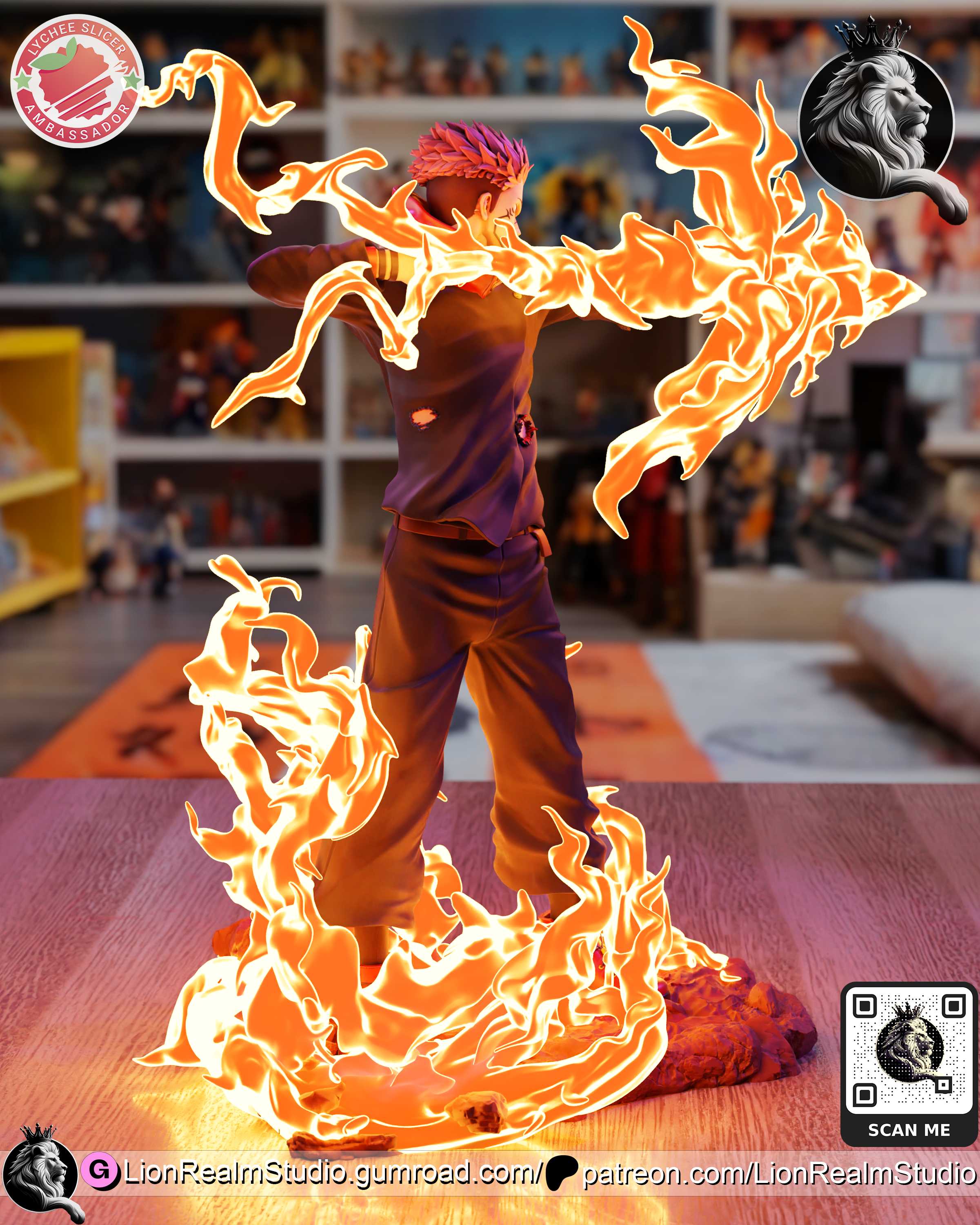 莲华界工作室 - 魔禁 - 空条承太郎 3D打印模型|LionRealm Studio – Jujutsu Kaisen – Ryomen Sukuna (Itadori) – 3D Print Model STL