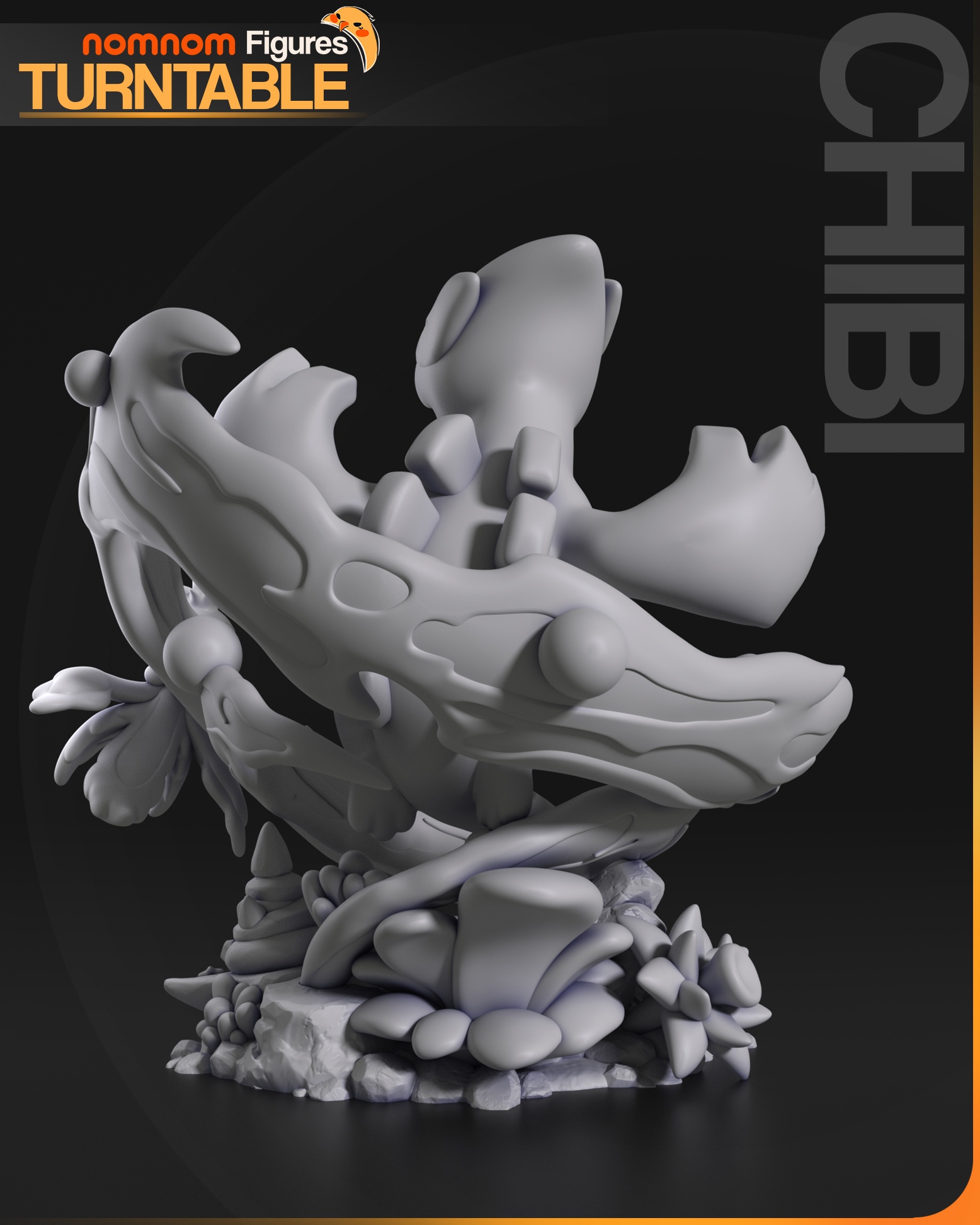 宝可梦迷你立绘·露格尼特3D打印模型|Nomnom Figures – Chibi Lugia from Pokemon – 3D Print Model STL