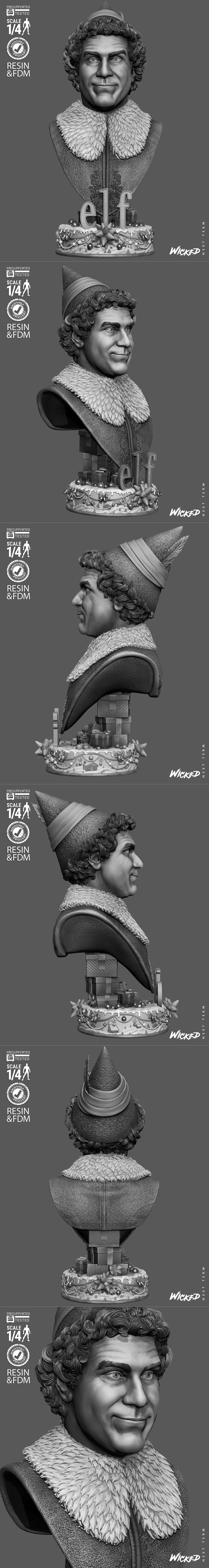 邪恶精灵头像雕塑 3D打印模型|Wicked – Elf Portrait Bust – 3D Print Model STL