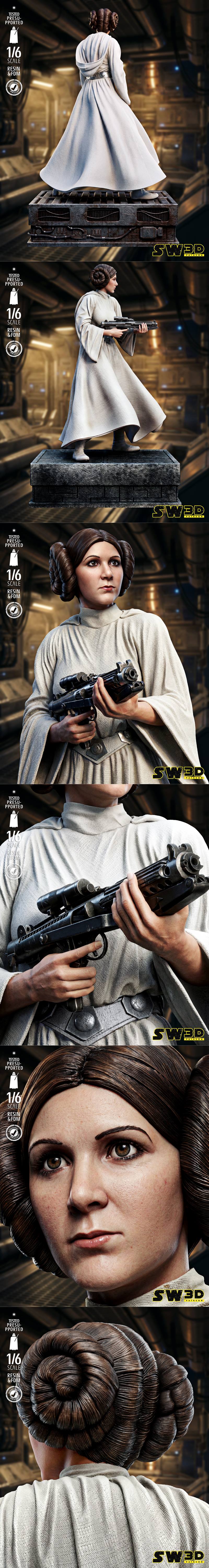 莱娅女皇3D打印模型|SW3D – Leia Organa Sculpture – 3D Print Model STL