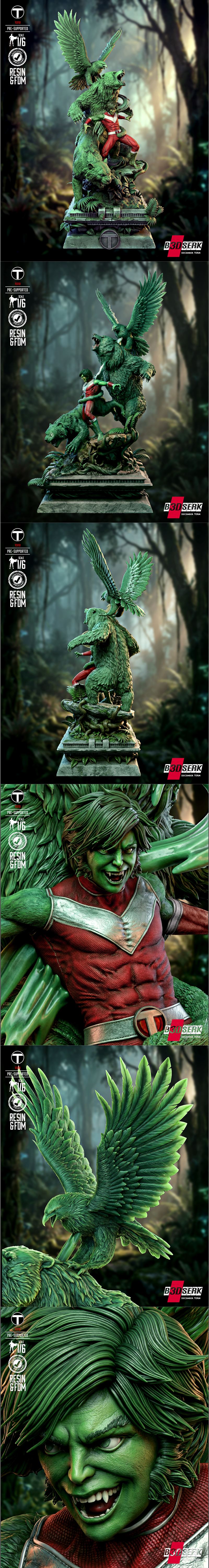 B3dserk 动漫角色 Beast Boy 3D打印雕塑模型|B3dserk – Beast Boy Sculpture – 3D Print Model STL