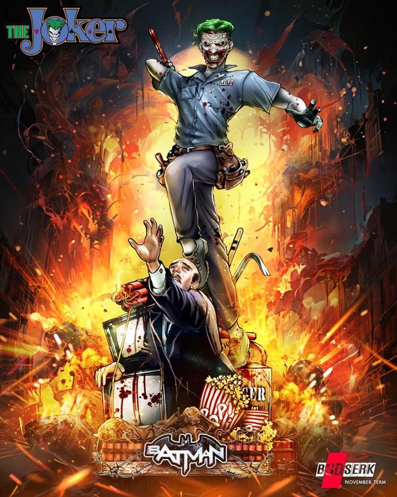 Bdserk - 狮子王对决雕塑 - 3D打印模型 STL|Bdserk – Joker Face Off Sculpture – 3D Print Model STL