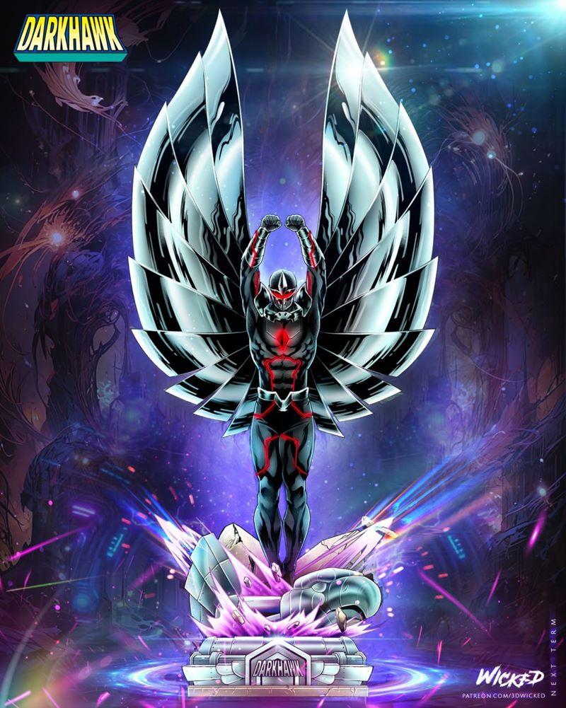 邪恶之刃 - 黑鹰漫画雕塑 - 3D打印模型|Wicked – Darkhawk Comic Sculpture – 3D Print Model STL