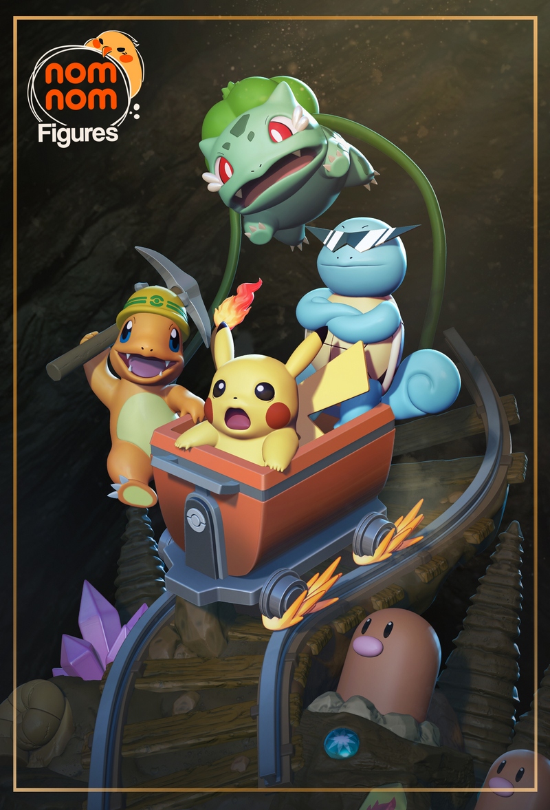 宝可梦3D打印模型：皮卡丘|NomNom Figures – Pikachu – Pokemon – 3D Print Model