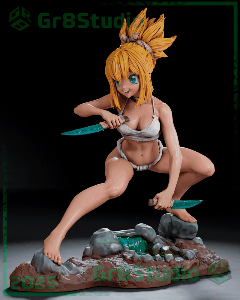 Gr8Tech - 龙珠 - 红缎带（小林）3D打印模型|Gr8Tech – DrStone – Kohaku – 3D Print Model