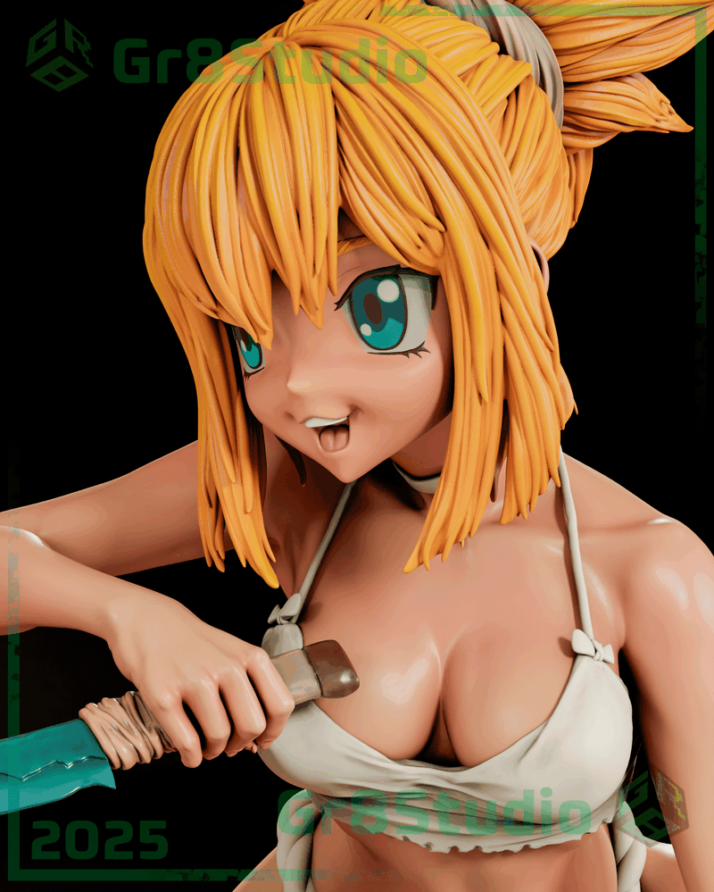 Gr8Tech - 龙珠 - 红缎带（小林）3D打印模型|Gr8Tech – DrStone – Kohaku – 3D Print Model