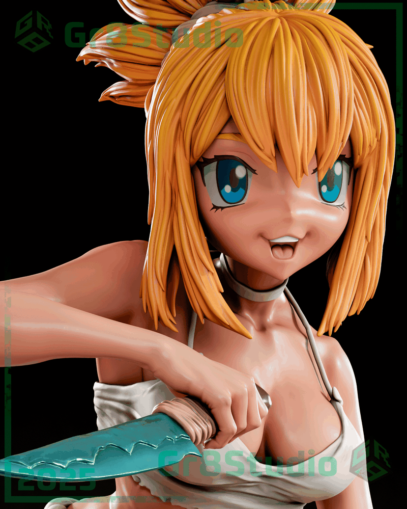 Gr8Tech - 龙珠 - 红缎带（小林）3D打印模型|Gr8Tech – DrStone – Kohaku – 3D Print Model