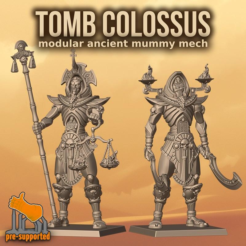 泰博巨像——模块化不死埃及雕像——3D打印模型|Tomb Colossus – Modular Undead Egyptian Statue – 3D Print Model STL