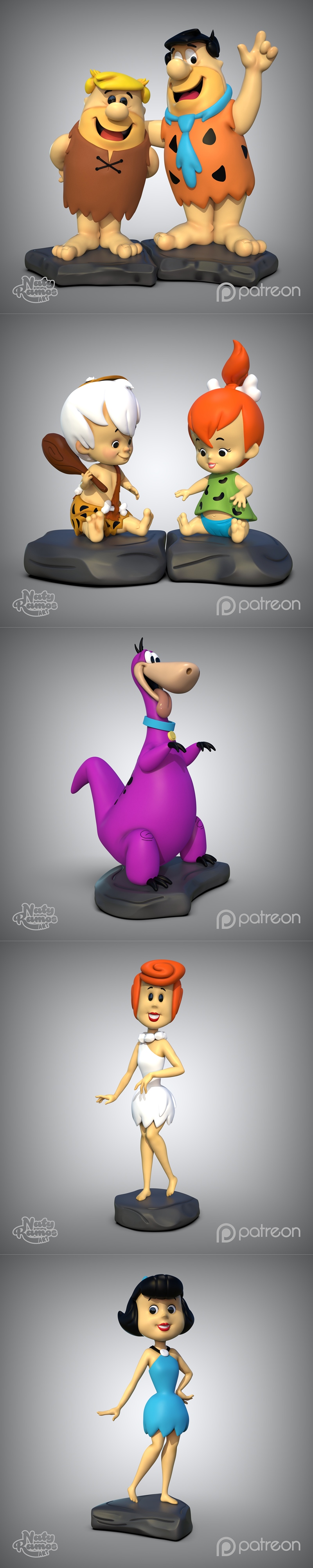 纳特·拉莫斯 石炭纪 石头人 3D打印模型|Naty Ramos – The Flintstones – 3D Print Model STL