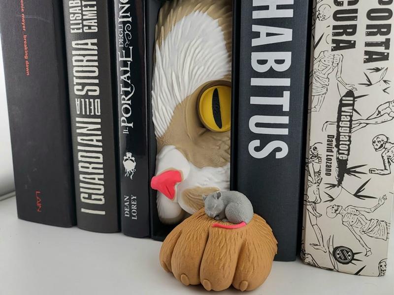 甜宠小猫老鼠书角——3D打印模型|Sweet Cat & Mouse Book Nook – Friendship Insert – 3D Print Model STL