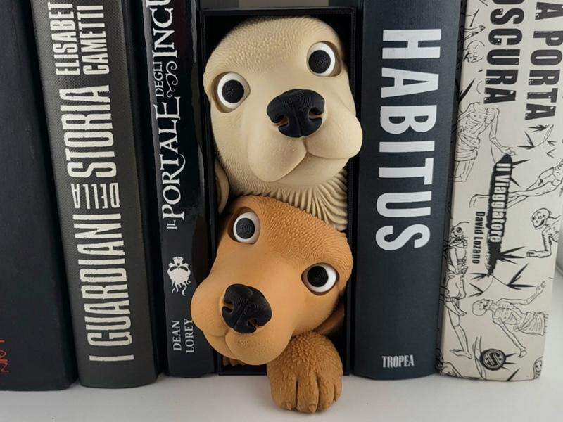 狗朋友书屋——3D打印书架插件模型|Dog Friends Book Nook – Shelf Insert Book – 3D Print Model STL