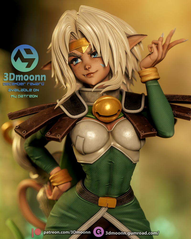 3D打印模型：Outlaw Star 家族Aisha clan|3Dmoonn – Outlaw Star – Aisha Clan-Clan – 3D Print Model