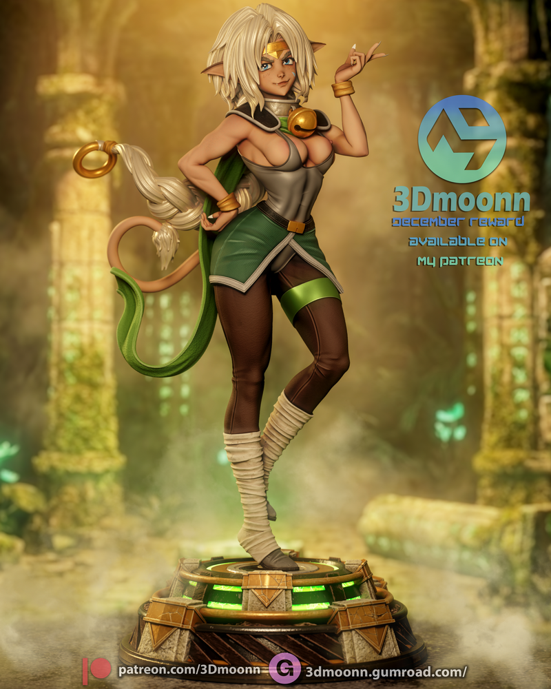 3D打印模型：Outlaw Star 家族Aisha clan|3Dmoonn – Outlaw Star – Aisha Clan-Clan – 3D Print Model