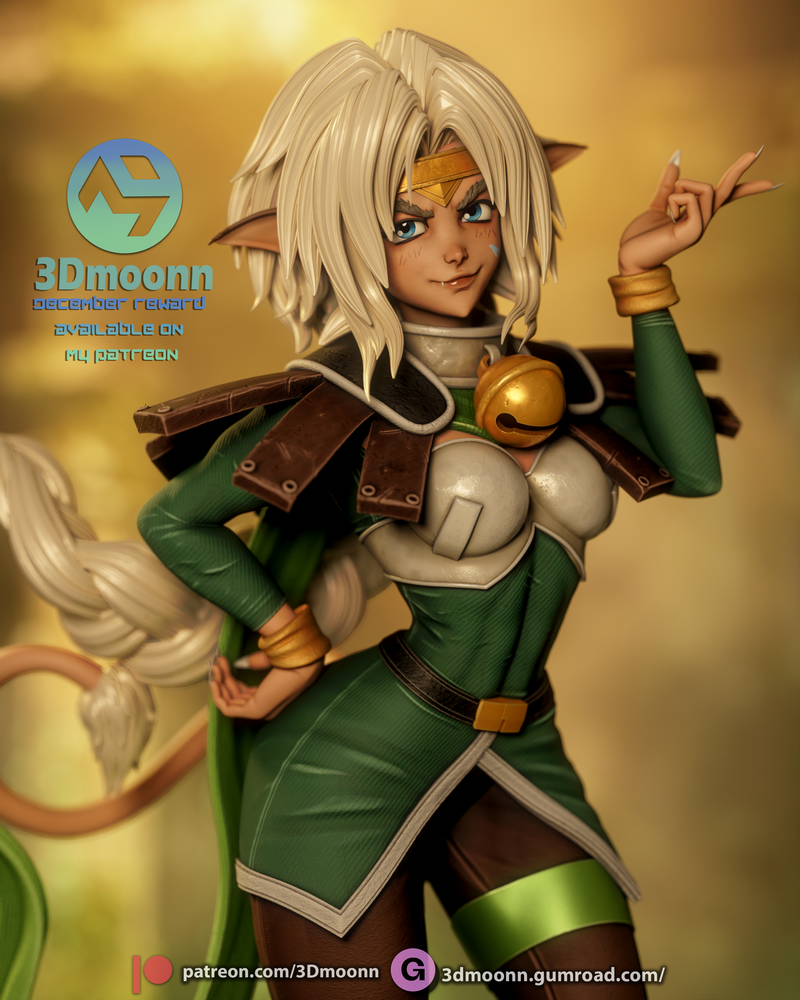 3D打印模型：Outlaw Star 家族Aisha clan|3Dmoonn – Outlaw Star – Aisha Clan-Clan – 3D Print Model