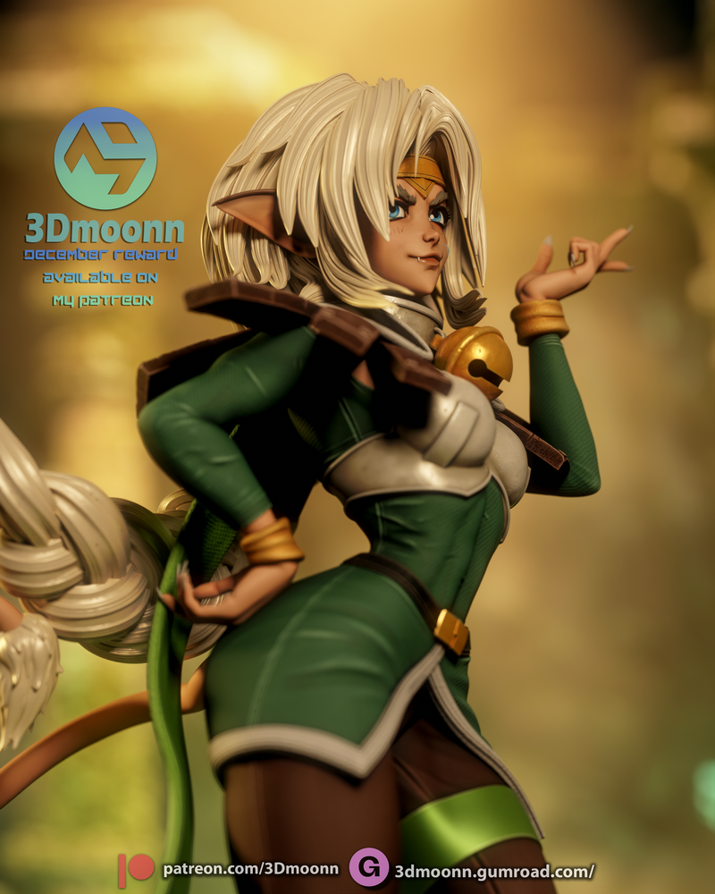 3D打印模型：Outlaw Star 家族Aisha clan|3Dmoonn – Outlaw Star – Aisha Clan-Clan – 3D Print Model