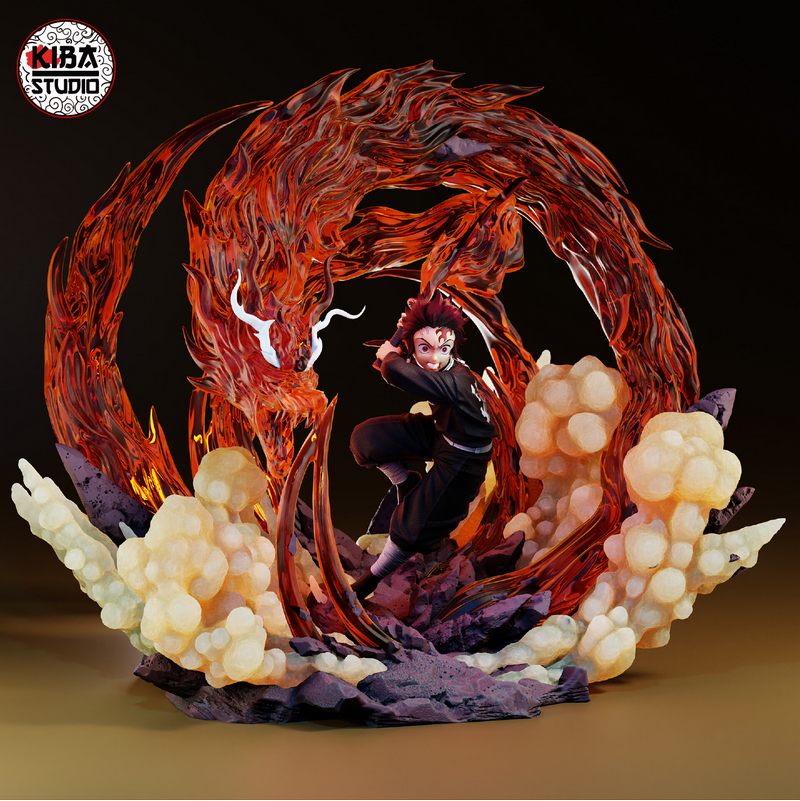 禅拳师——炭治郎——鬼灭之刃——3D打印模型|Kiba Studio – Tanjiro Kamado – Demon Slayer – 3D Print Model