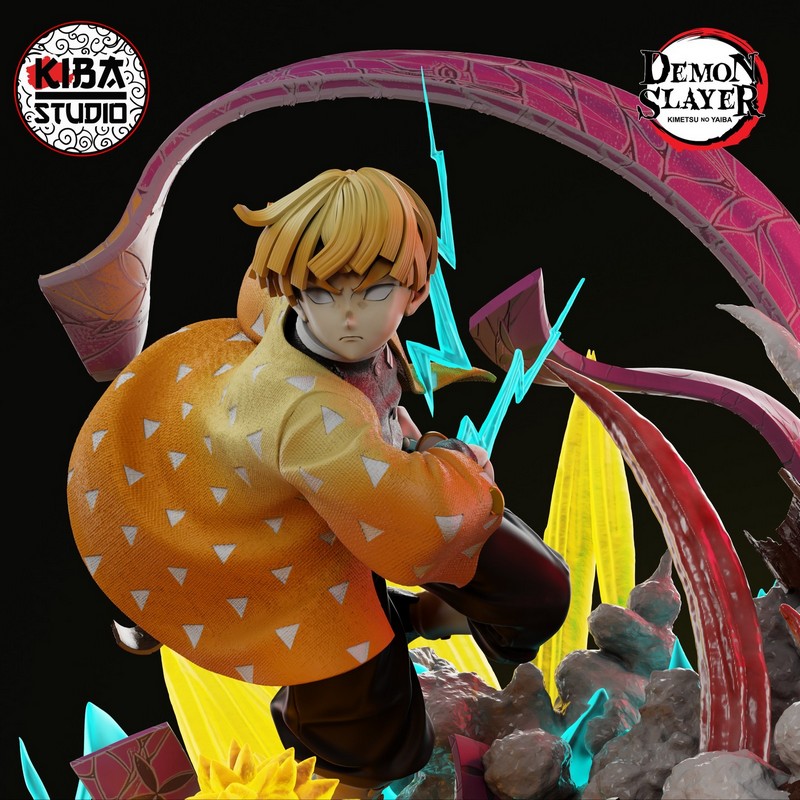 Kiba Studio 旗下《鬼灭之刃》角色禅丸 3D打印模型|Kiba Studio – Zenitsu Agatsuma – Demon Slayer – 3D Print Model