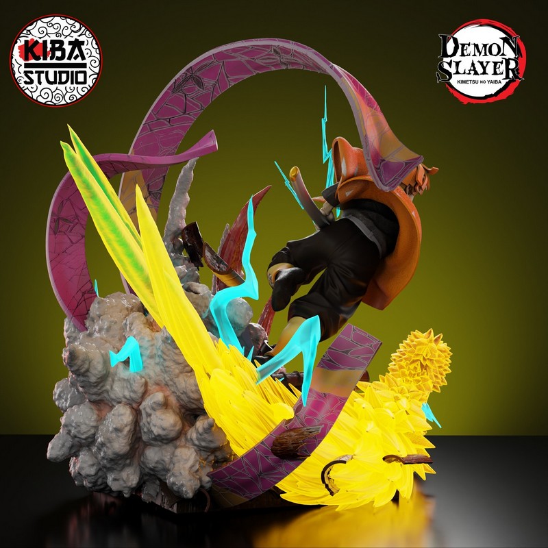 Kiba Studio 旗下《鬼灭之刃》角色禅丸 3D打印模型|Kiba Studio – Zenitsu Agatsuma – Demon Slayer – 3D Print Model