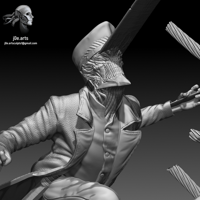 锯齿男 vs 凯塔娜 3D打印模型|Chainsaw Man – Denji Vs Katana Battle Statue – 3D Print Model