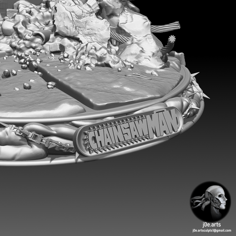 锯齿男 vs 凯塔娜 3D打印模型|Chainsaw Man – Denji Vs Katana Battle Statue – 3D Print Model