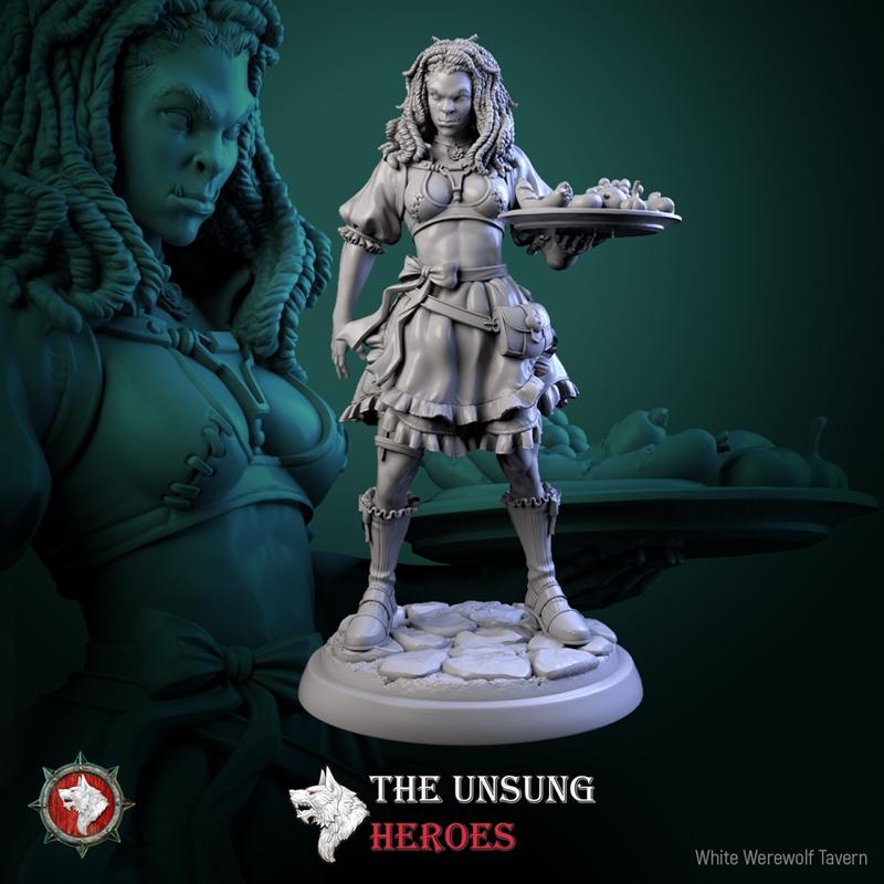 白狼酒馆·麦芽娘 V5 3D打印模型|White Werewolf Tavern – Alehouse Maid V5 – 3D Print Model STL