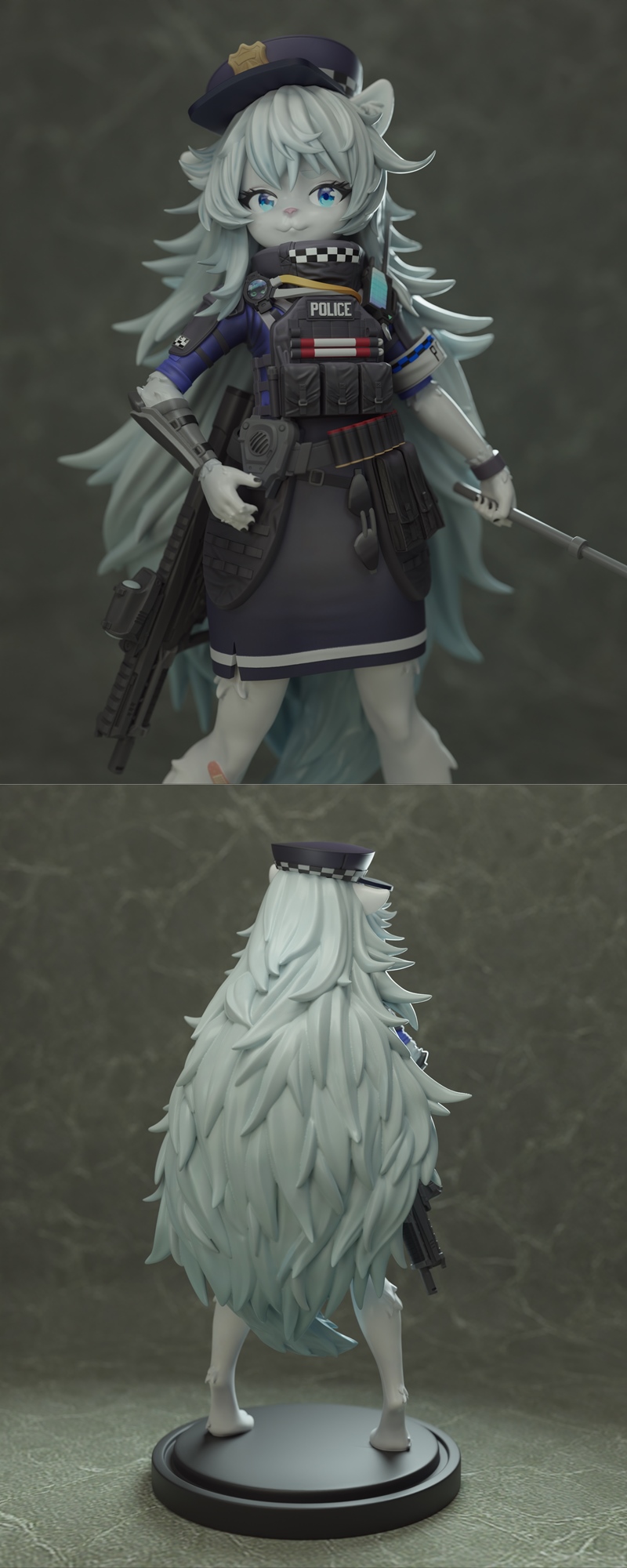 Rubim尼克佩毛绒版3D打印模型|Rubim – Nikke poli furry version – 3D Print Model STL