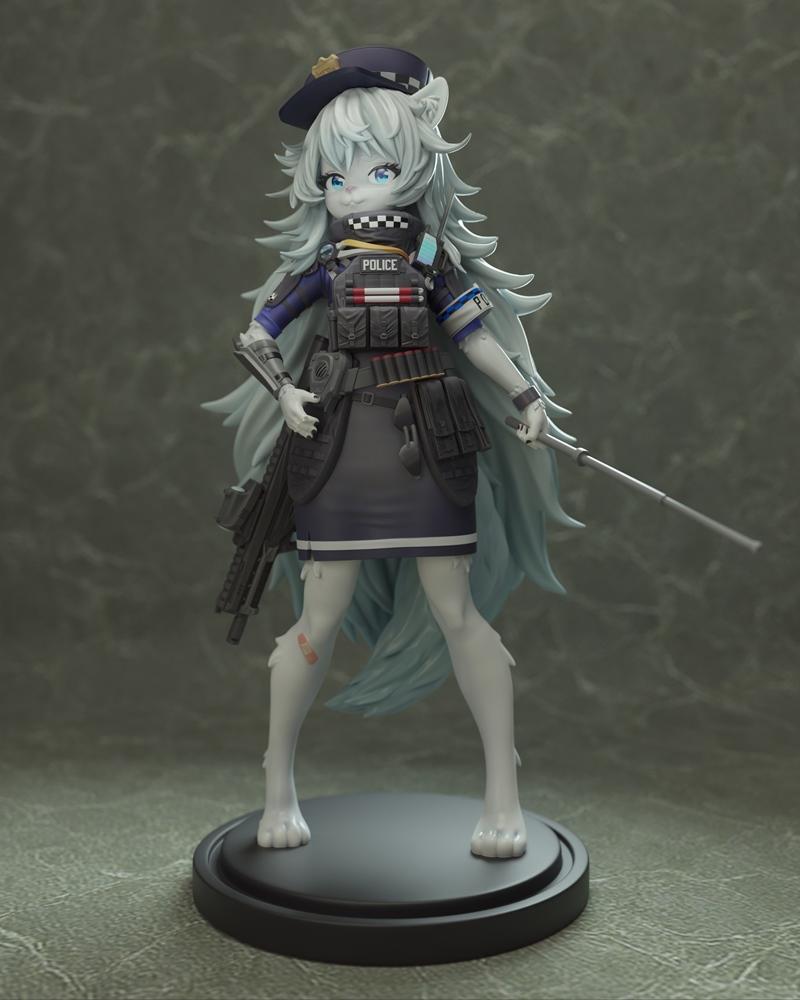 Rubim尼克佩毛绒版3D打印模型|Rubim – Nikke poli furry version – 3D Print Model STL