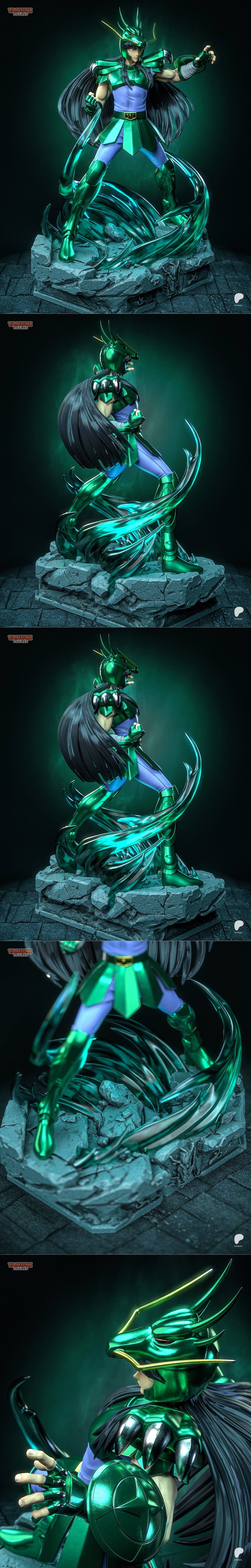 圣斗士星矢-沙利文-3D打印模型|Tanuki Figures – Shiryu – Saint Seiya – 3D Print Model STL