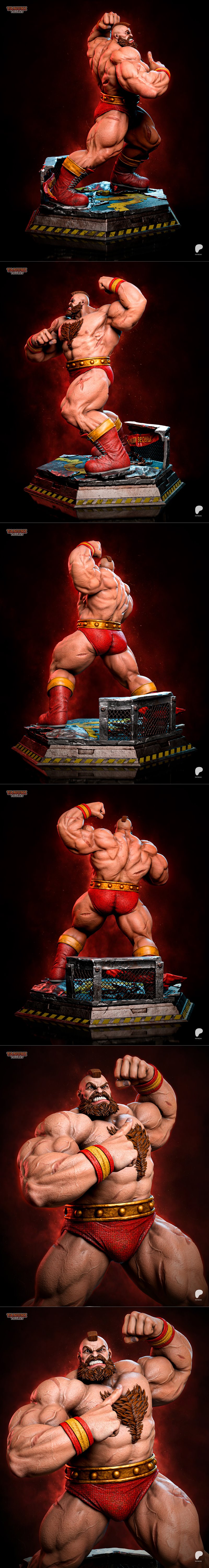 街霸Zangief 3D打印模型|Tanuki Figures – Zangief – Street Fighter – 3D Print Model STL